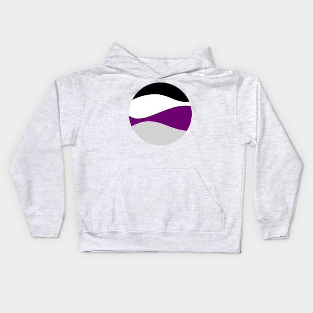 Demisexual Waves Circle Kids Hoodie by JustGottaDraw